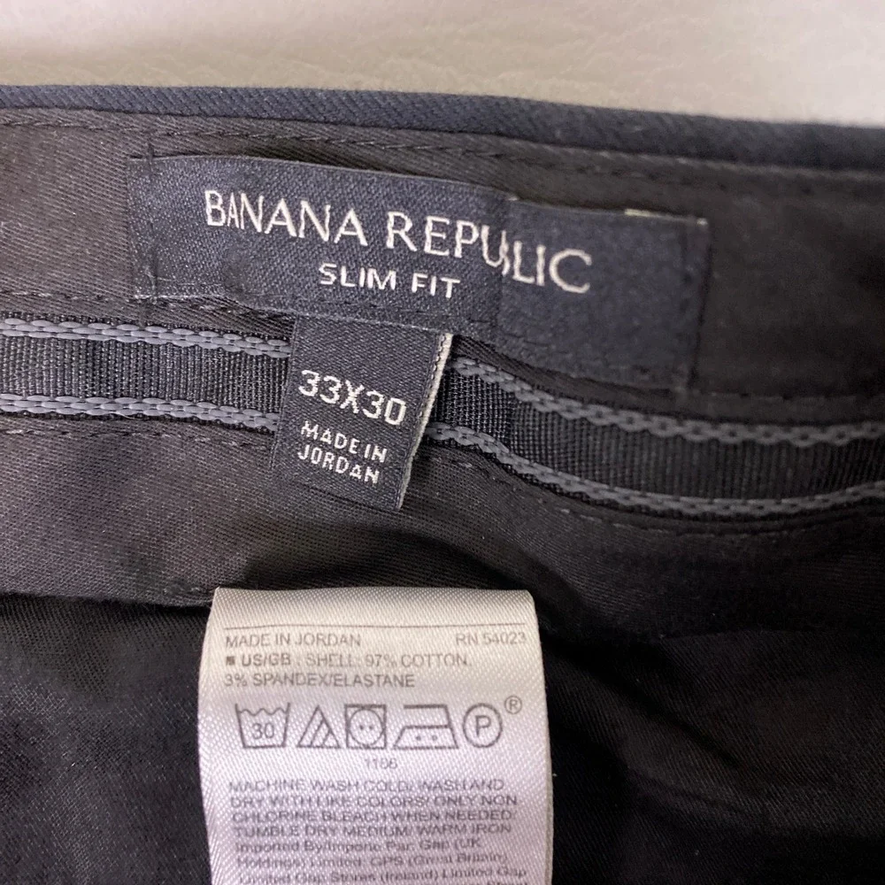 Banana Republic Pants Men's 33x28‎ Slim Fit Navy Blue Chino Stretch Cotton